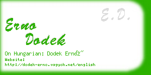 erno dodek business card